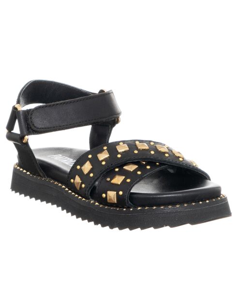 Zwart/gouden Carlise leren sandalen