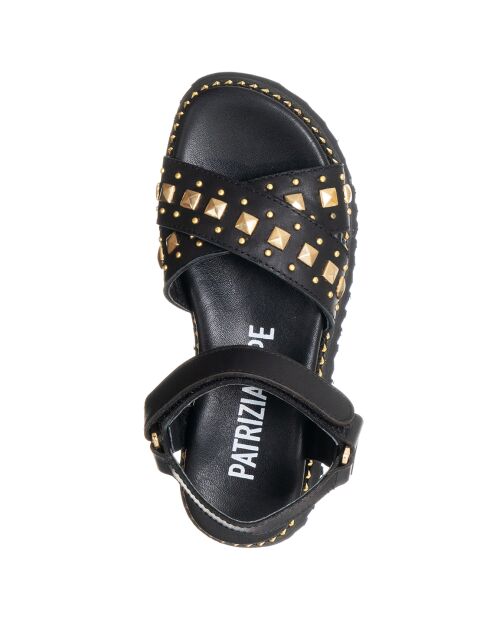 Zwart/gouden Carlise leren sandalen