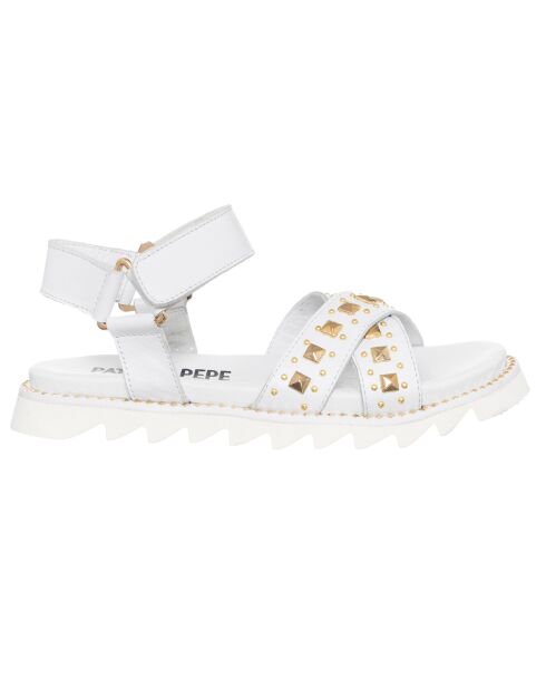 Sandali Carlise in pelle bianco/oro