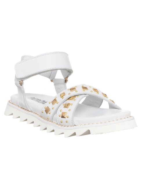 Sandali Carlise in pelle bianco/oro