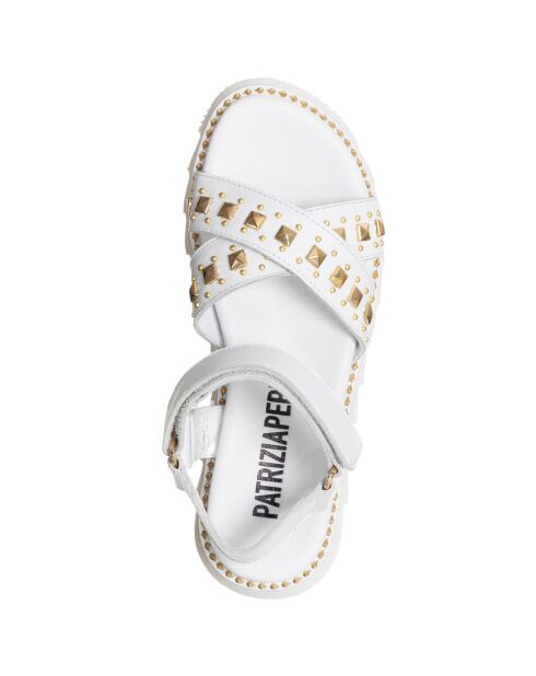 Sandali Carlise in pelle bianco/oro