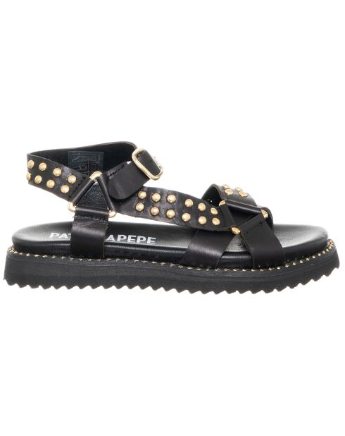 Zwart/gouden Pasina leren sandalen