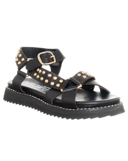 Zwart/gouden Pasina leren sandalen