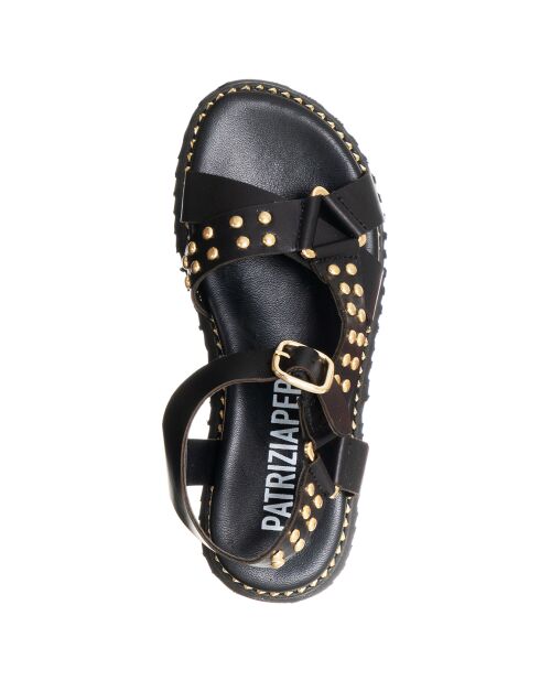 Zwart/gouden Pasina leren sandalen