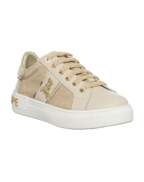 Navica roze/gouden sneakers van leer en textiel