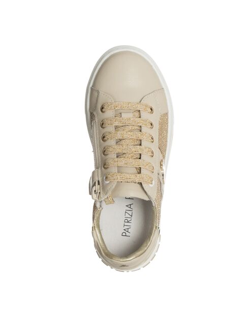 Navica roze/gouden sneakers van leer en textiel