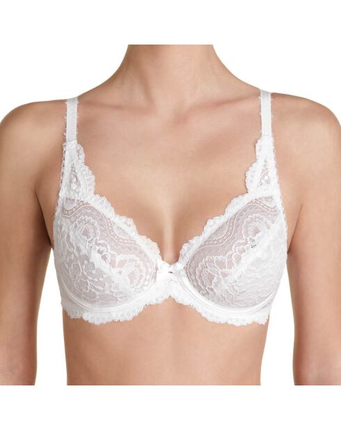 Flower Elegance witte bh met knoopsluiting
