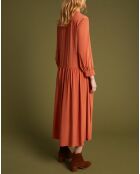 Robe-chemise longue brique