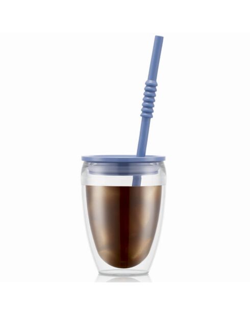 2 vasos de doble pared con tapa hermética y pajita de silicona Pavina to go matisse, 0,3 L