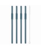 4 Pailles en silicone avec écouvillon Bistro forest - 24 cm