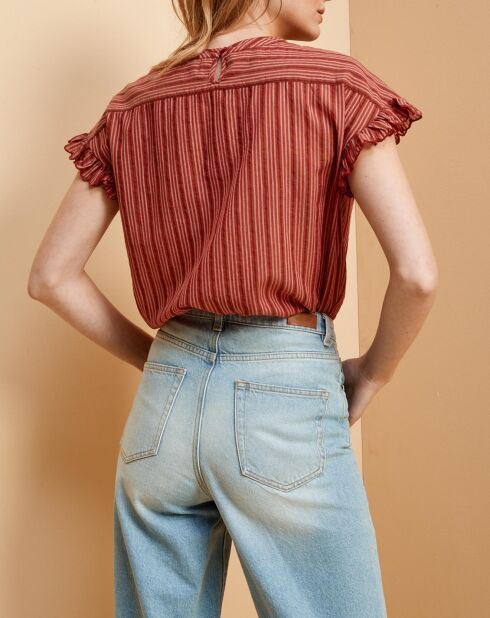 Blouse Gaby rayée terracotta