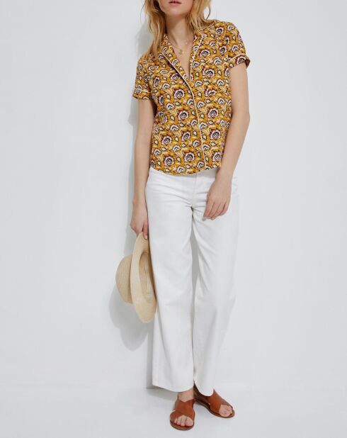 Chemise imprimé Indien jaune foncé