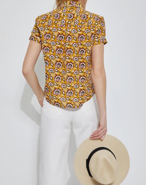 Chemise imprimé Indien jaune foncé