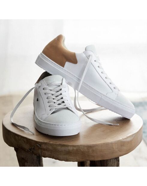 Sneakers Newlab x Cyrillus bianche in pelle mista