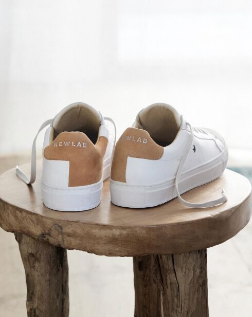 Sneakers Newlab x Cyrillus bianche in pelle mista
