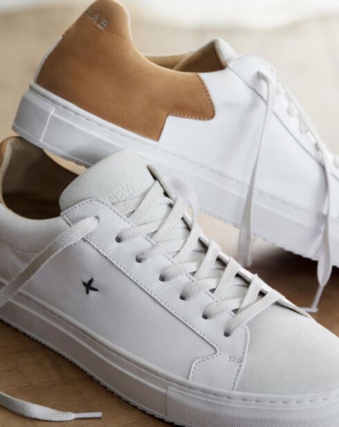 Sneakers Newlab x Cyrillus bianche in pelle mista