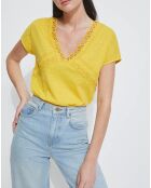 T-Shirt en Coton flammé mimosa