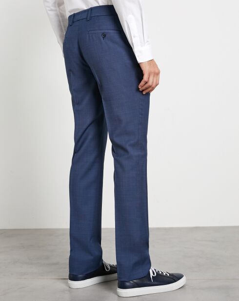 Pantalon de costume ajusté 100% Laine bleu