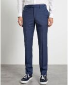 Pantalon de costume ajusté 100% Laine bleu