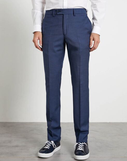 Pantalon de costume ajusté 100% Laine bleu