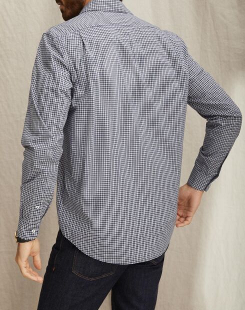 Chemise regular fit à carreaux marine/blanc