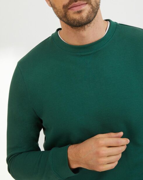 Sweat col rond vert