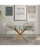 Table ronde en verre Corix transparente - D.120x75 cm