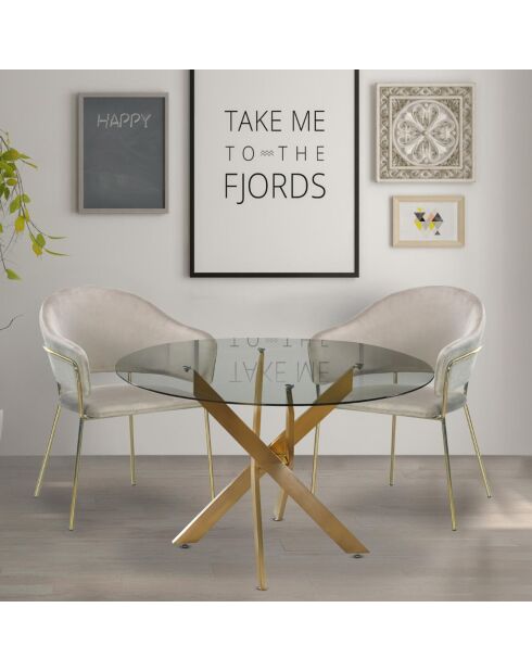 Table ronde en verre Corix transparente - D.120x75 cm