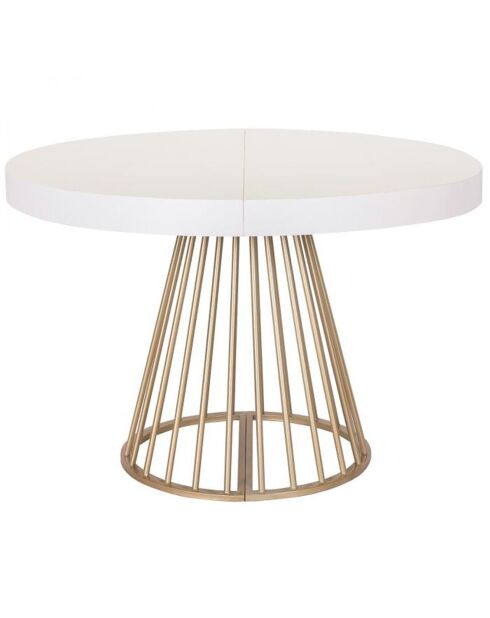 Table ronde extensible Soare blanche - D.110-160-210-260x76cm
