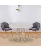 Table ronde extensible Soare blanche - D.110-160-210-260x76cm