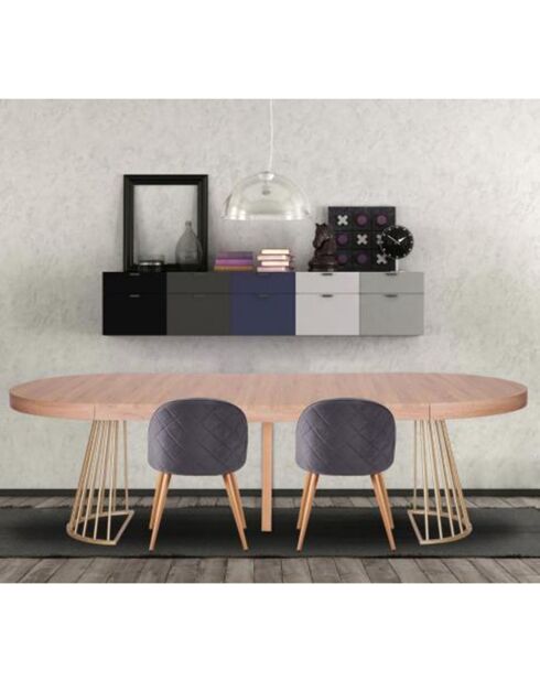 Ausziehbarer runder Tisch Soare beige - 110x110-160-210-260x76cm