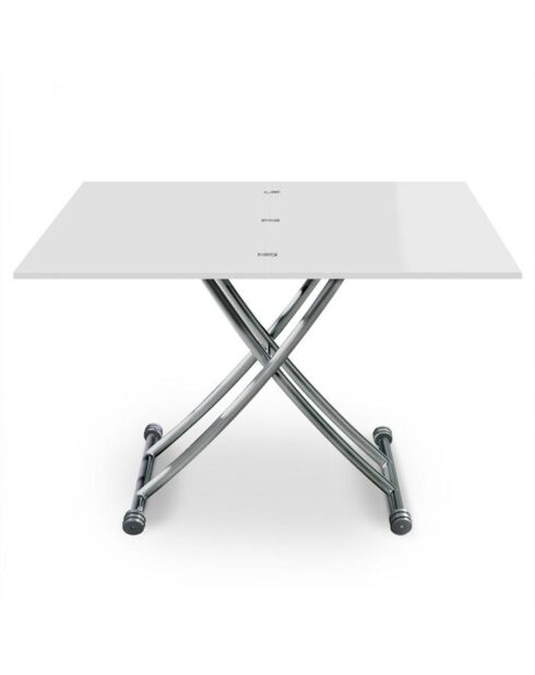 Tavolino sollevabile Carrera laccato bianco - 57x100 cm