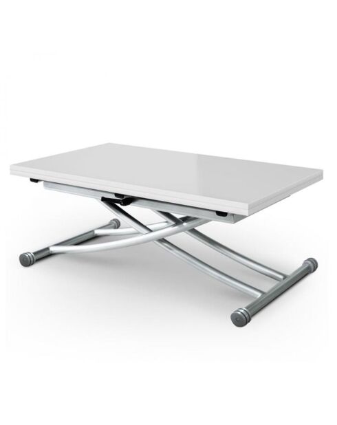 Tavolino sollevabile Carrera laccato bianco - 57x100 cm