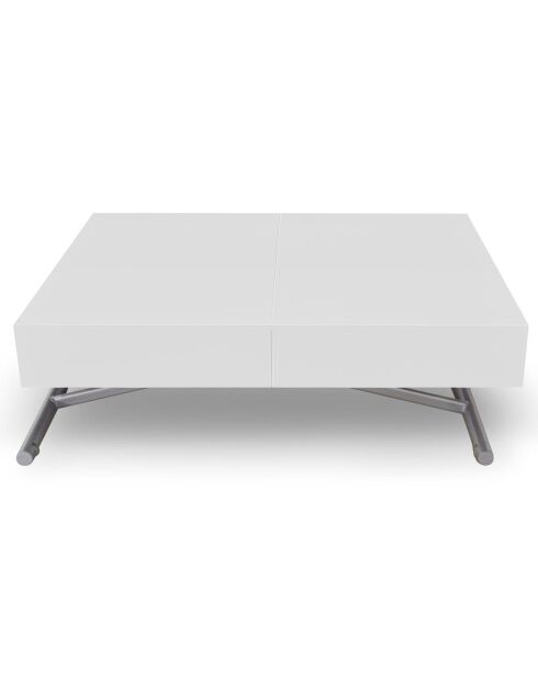 Table basse relevable Sundance blanc laqué - 120-155-190x80x40/75 cm