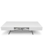 Tavolino alzabile Sundance laccato bianco - 120-155-190x80x40/75 cm