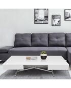 Tavolino alzabile Sundance laccato bianco - 120-155-190x80x40/75 cm