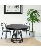 Grivery schwarzer ausziehbarer runder Tisch — 110x110-160-210-260x78cm