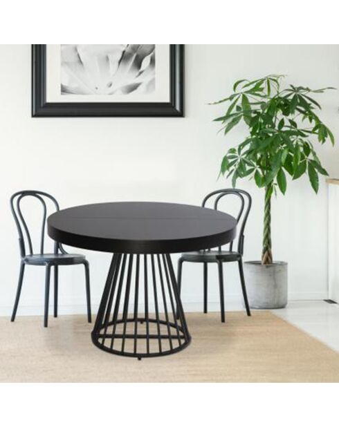 Grivery schwarzer ausziehbarer runder Tisch — 110x110-160-210-260x78cm
