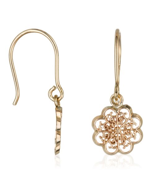 Boucles d'oreilles Flora Arabesque or jaune