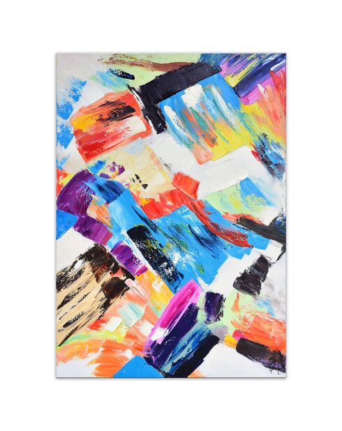 Peinture Composition de taches de couleur multicolore - 120x85 cm