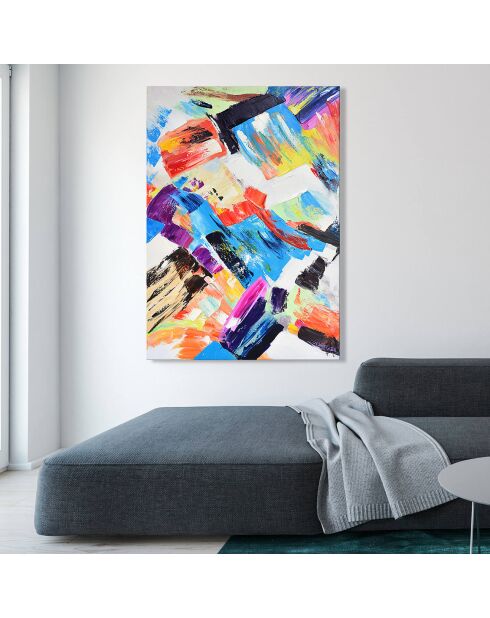 Peinture Composition de taches de couleur multicolore - 120x85 cm