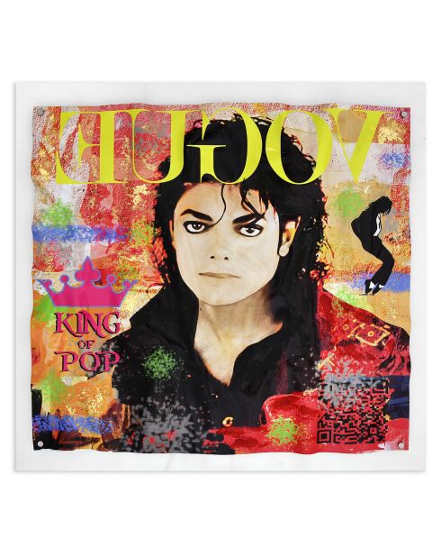 Tableau Hommage à Michael Jackson multicolore - 80x84 cm