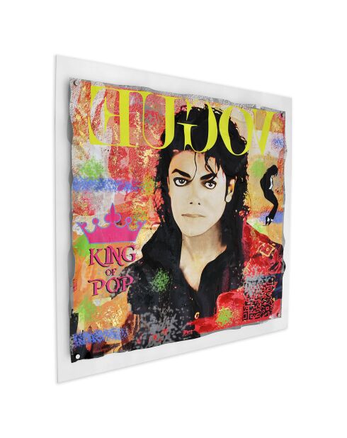 Tableau Hommage à Michael Jackson multicolore - 80x84 cm