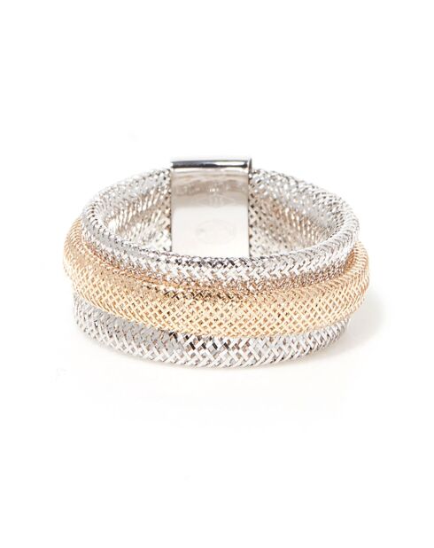 Bague ajustable Flamboyant or bicolore