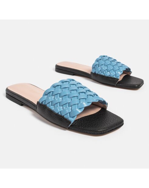 Set Me Free blauwe leren muiltjes