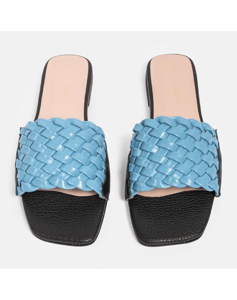 Set Me Free blauwe leren muiltjes