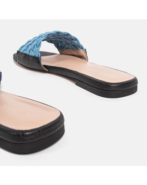 Set Me Free blauwe leren muiltjes