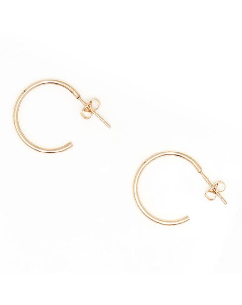 Orecchini a cerchio con borchie in oro giallo - 16 mm