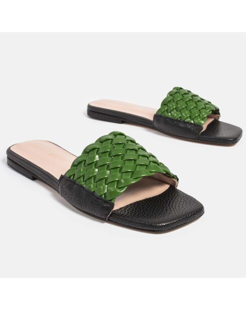 Set Me Free groene leren muiltjes