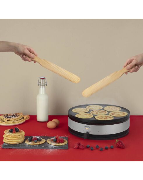 Crêpière 2-en-1 noire - 1500W